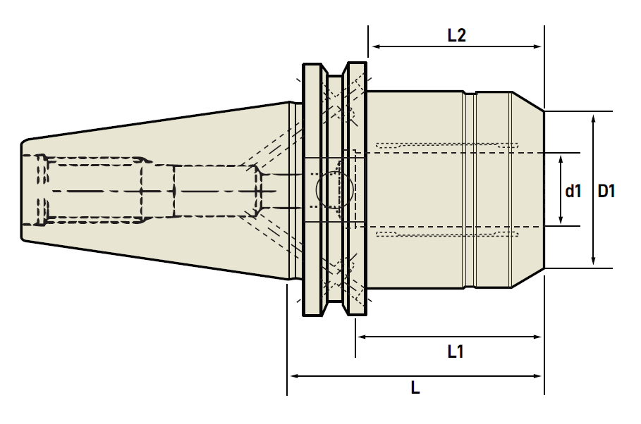 Techniks 254750 CAT40 x 3/4" x 2.54" Projection Triton Hydraulic Chuck