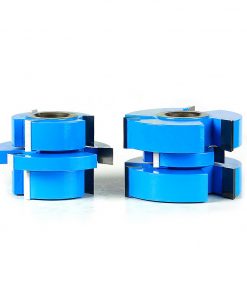 SC556 2-Piece Carbide Tipped 3-Wing Stile & Rail Tongue & Groove Cabinet Door 3-3/8 Dia x 1-1/8 x 1 & 1-1/4 Bore Set for 5/8 to 1 to 1-1/8 Material