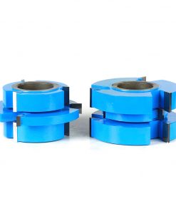 SC557 2-Piece Carbide Tipped 3-Wing Stile & Rail Tongue & Groove Cabinet Door 3-1/4 Dia x 1-3/4 x 1 & 1-1/4 Bore Set for 3/4 to 1-3/4 Material