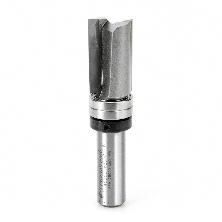 thumbnail image 2 of Pattern/Flush Trim Router Bit, 2-1/2" Cutter, Top & Bottom Bearing- Yonico 14135 2 of 14