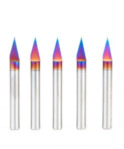 Amana 45771-K-5 5pc Pack - 0.005 Tip Solid Carbide Spektra 1FL 30 Degree Signmaking Engraving Tool 1/4 Shank
