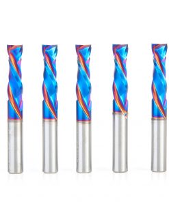 Amana 46172-K-5 5pc Pack - 3/8 x 1-1/4 2FL Solid Carbide Spektra Compression Spiral Router Bit 3/8" Shank