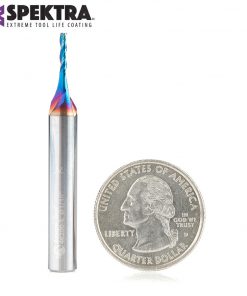Amana 46290-K 1/16 x 5/16 0.10 Degree 3FL Solid Carbide Spektra CNC Carving Router Bit 1/4" Shank