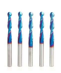 Amana 46294-K-5 5pc Pack - 1/4 S/C 3FL 0.1 Degree Spektra Tapered Carving Ball Nose Router Bit 1/4" Shank