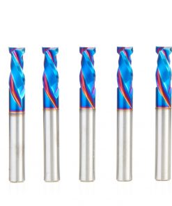 Amana 46367-K-5 3/8 x 7/8 2FL Solid Carbide Mortising Compression Spiral Router Bit Spektra Coated 3/8" Shank