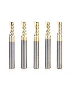 Amana 51402-Z-5 1/4 x 5/8 S/C 1FL Up-Cut O Flute Spiral Router Bit 1/4" Shank ZrN Coated (Pack of 5)