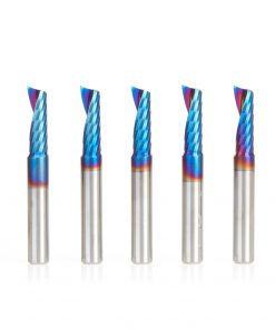 Amana 51405-K-5 5pc Pack - 1/4 x 1" 1FL Solid Carbide Spektra Up-Cut "O" Flute Router Bit 1/4" Shank