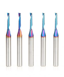 Amana 51446-K-5 1/8 x 3/4 1FL Solid Carbide Spektra Up-Cut "O" Flute Router Bit 1/4" Shank (Pack of 5)