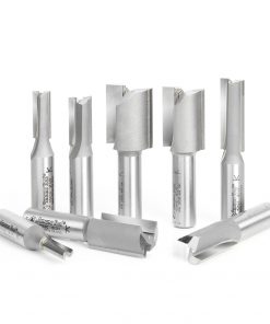 Amana AMS-104 8-Pc High Production Straight Plunge Router Bit Collection, 1/2" Shank