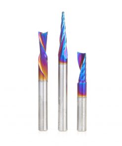 Amana AMS-252-K 3-Pc CNC Spektra, Extreme Tool Life Coated Signmaking Pack III, 1/4 Inch Shank
