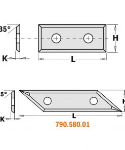 CMT 790.580.01 - REV. THROWAWAY KNIFE CARBIDE