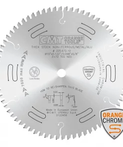 CMT 225.672.10 - ORANGE CHROME NON-FERROUS - THICK STOCK BLADE 10" x T72 TCG NEG