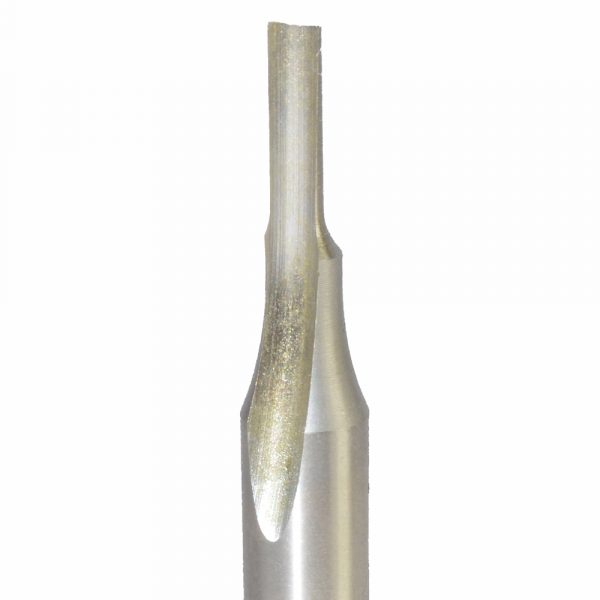 Onsrud 10-02 HSS router 1FL 1/8 x 3/8 x 2 OAL For Soft Plastic, Natural Wood, 1/4 Shank