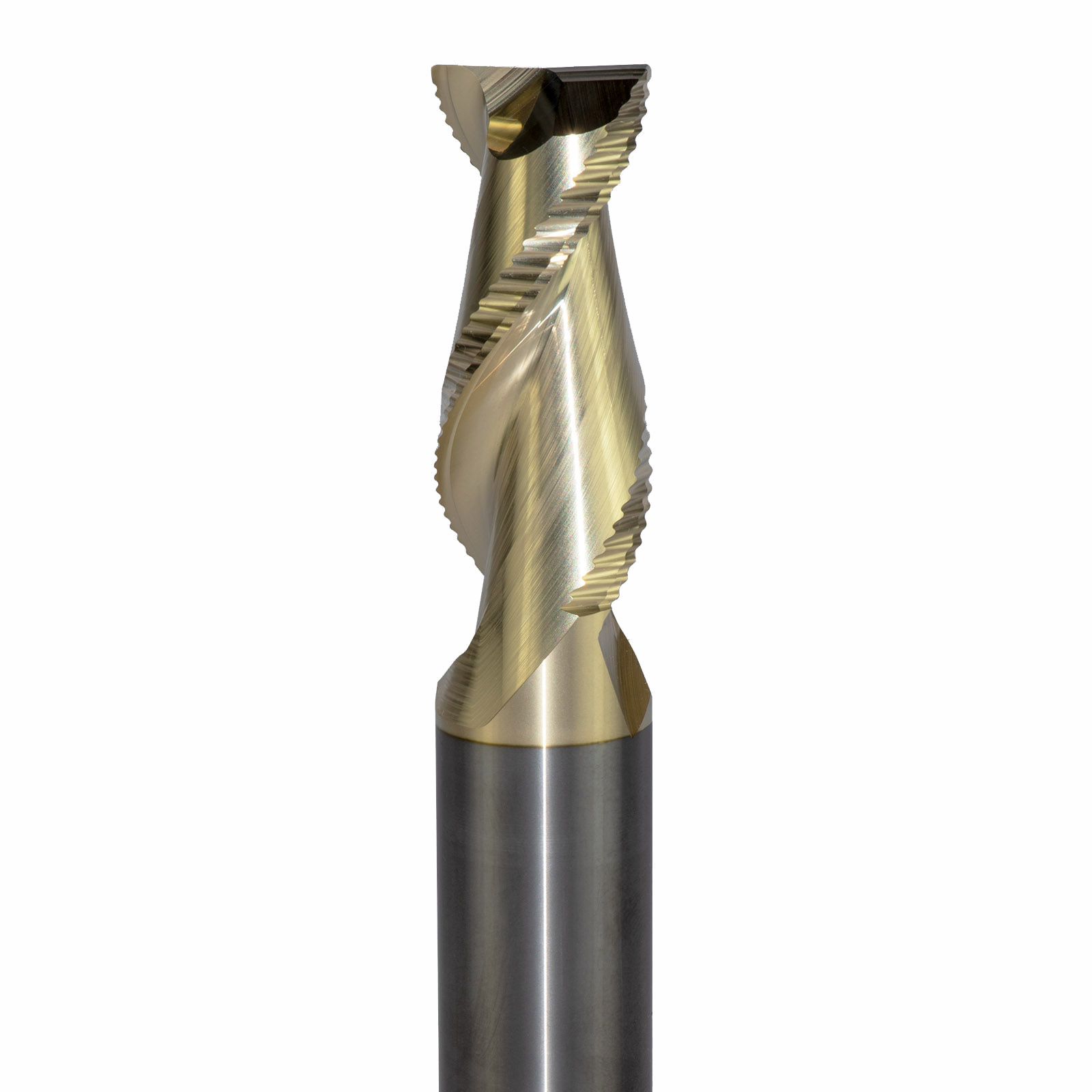 Onsrud AMC800305 Solid Carbide end mill 2FL 1/1 x 2-3/8 x 5 OAL 0.030 CR For ISO N Non-Ferrous, Aluminum, Brass, Bronze, Copper, 1/1 Shank, ZrN Coated