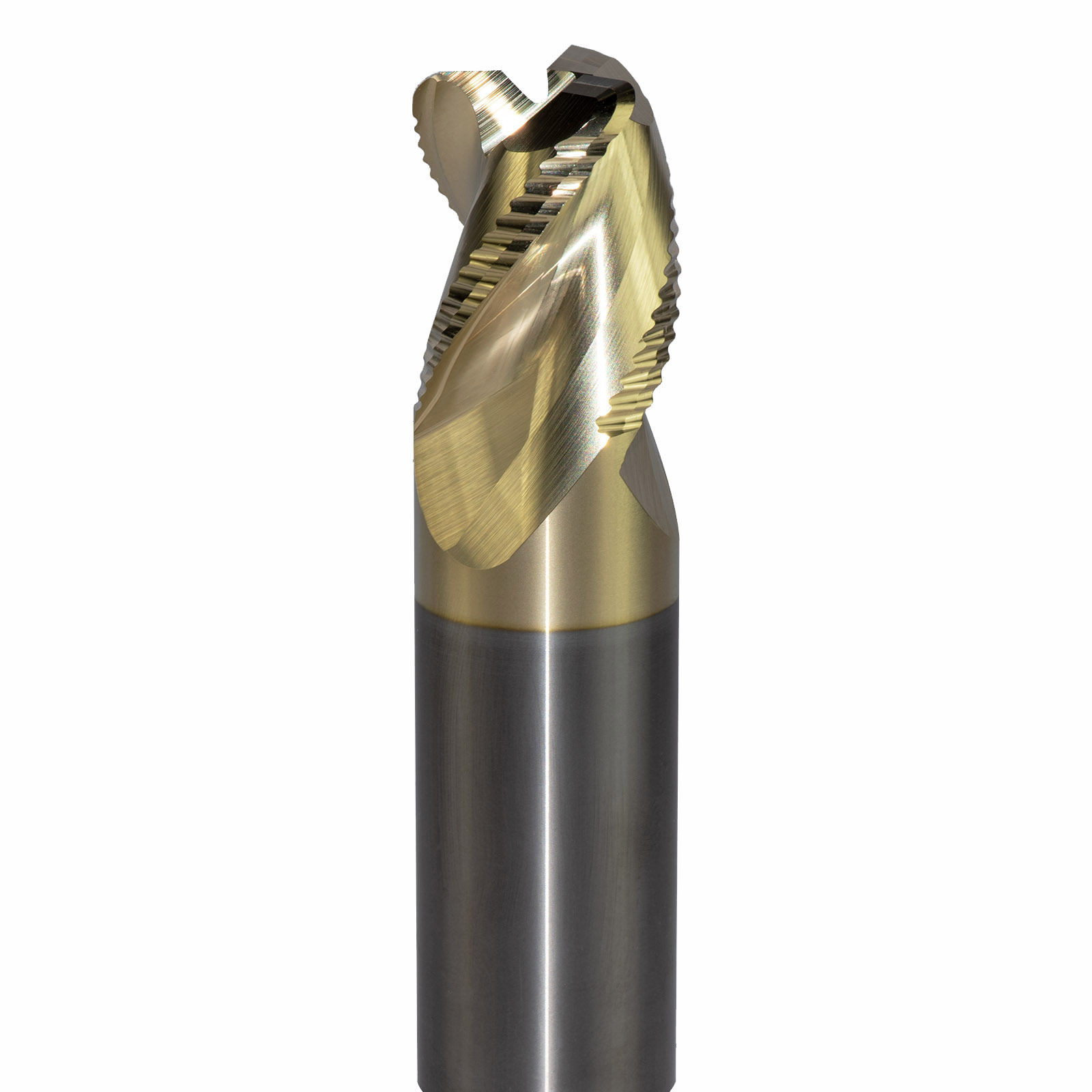 Onsrud AMC800445 Solid Carbide end mill 3FL 1/1 x 1-1/4 x 4 OAL 0.120 CR For ISO N Non-Ferrous, Aluminum, Brass, Bronze, Copper, 1/1 Shank, ZrN Coated