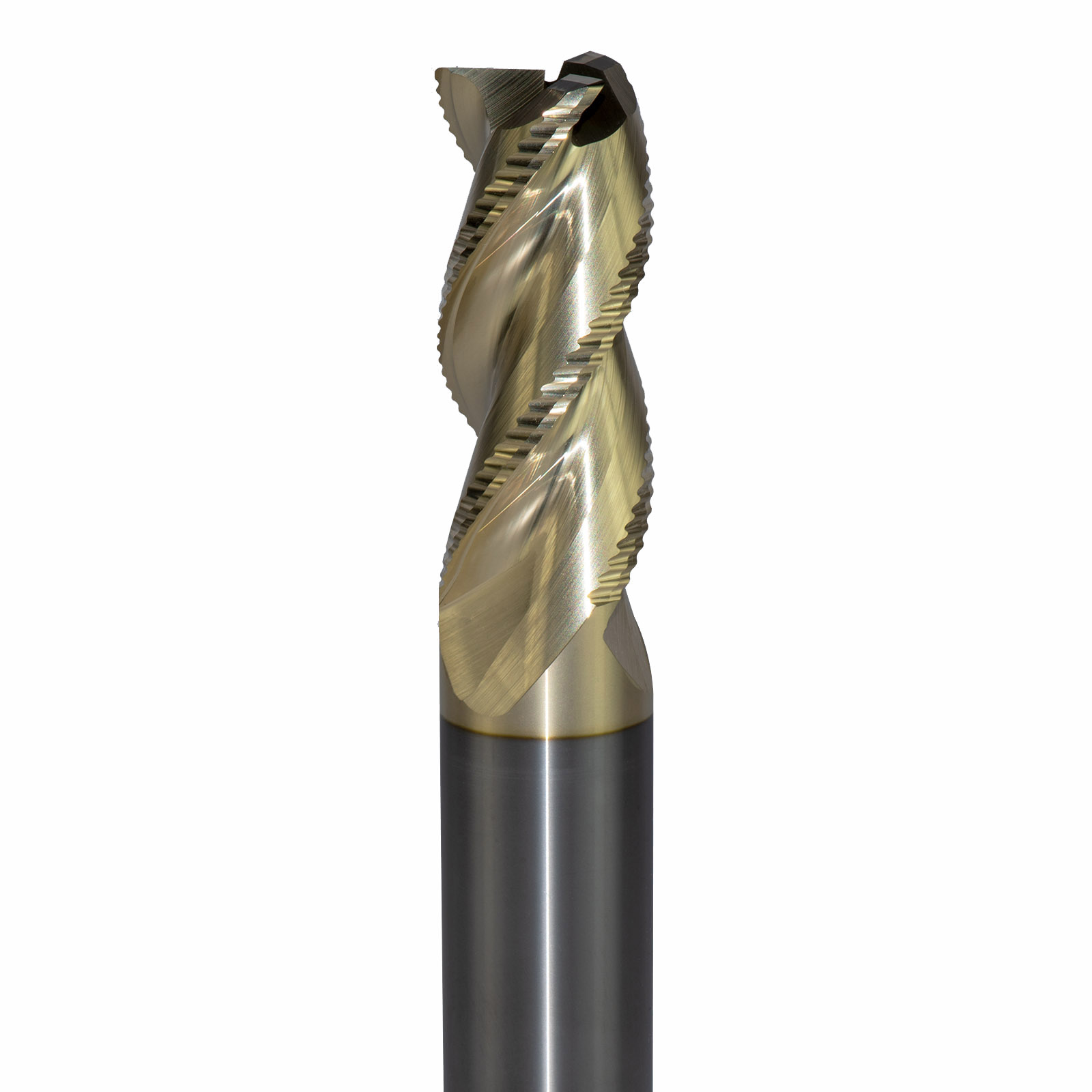 Onsrud AMC800447 Solid Carbide end mill 3FL 1/1 x 2-3/8 x 5 OAL 0.030 CR For ISO N Non-Ferrous, Aluminum, Brass, Bronze, Copper, 1/1 Shank, ZrN Coated