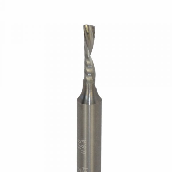 Onsrud 62-762 Solid Carbide router 1FL 1/8 x 1/2 x 2 OAL For Soft Plastic, Solid Surface, 1/4 Shank