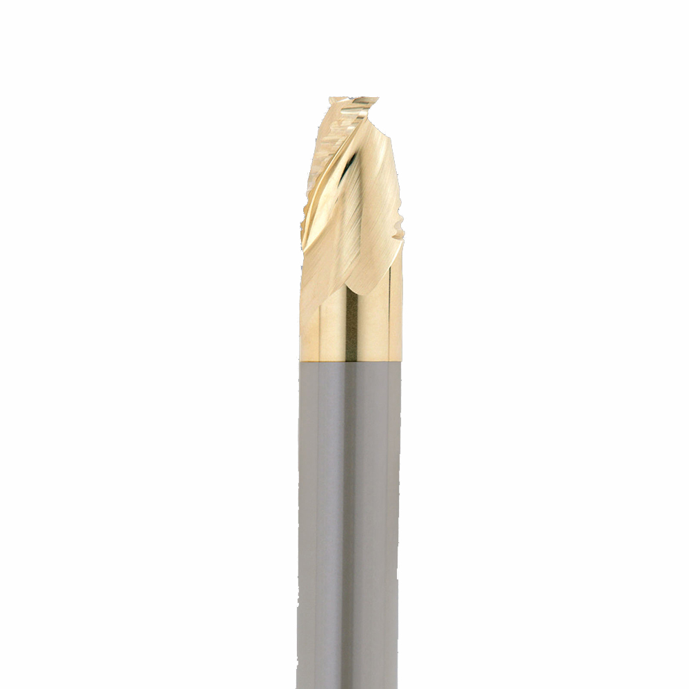 Onsrud AMC800011 Solid Carbide end mill 2FL 3/8 x 1/2 x 4 OAL 0.030 CR For ISO N Non-Ferrous, Aluminum, Brass, Bronze, Copper, 3/8 Shank, ZrN Coated