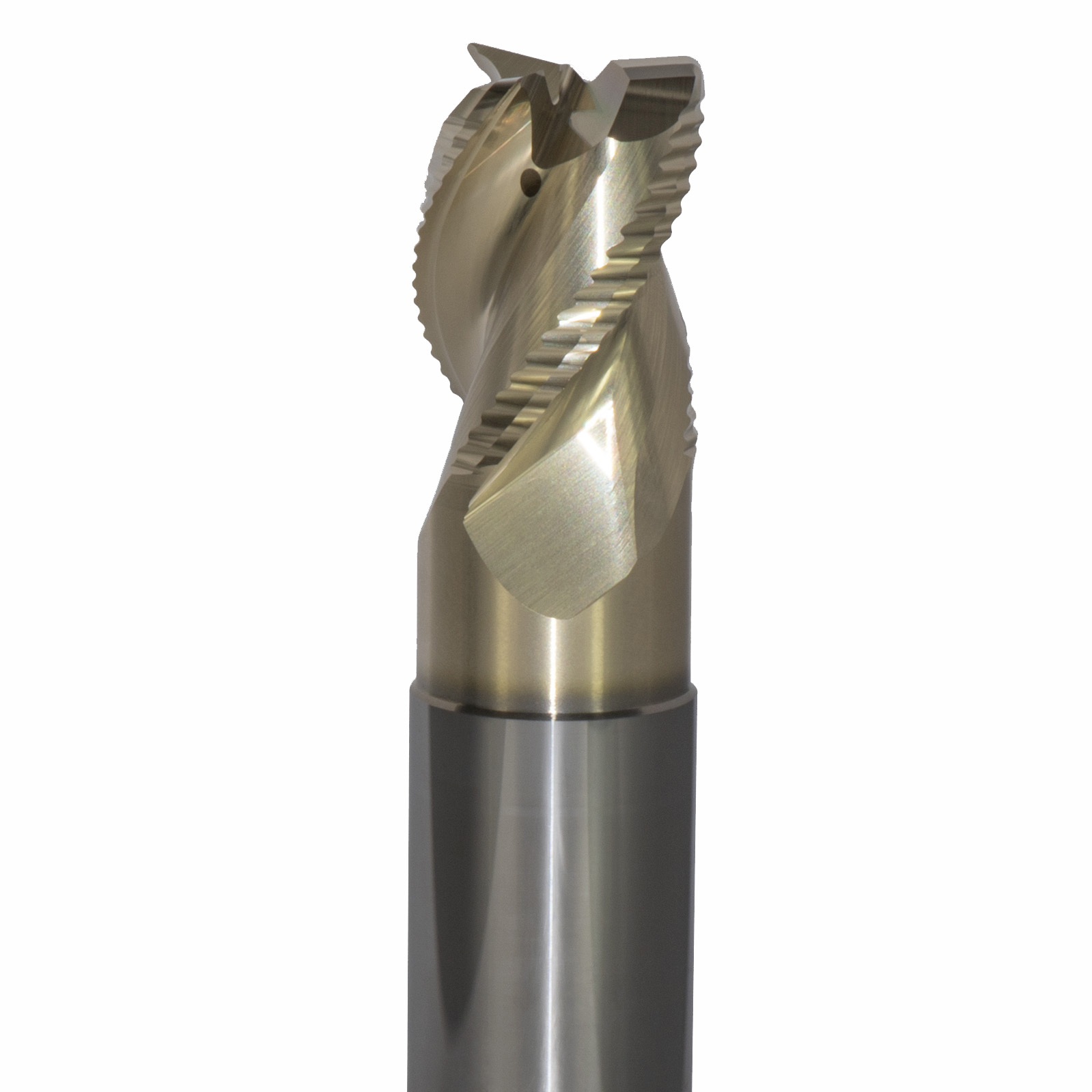 Onsrud AMC800243 Solid Carbide end mill 3FL 1/1 x 1-1/4 x 5 OAL 0.030 CR For ISO N Non-Ferrous, Aluminum, Brass, Bronze, Copper, 1/1 Shank, ZrN Coated