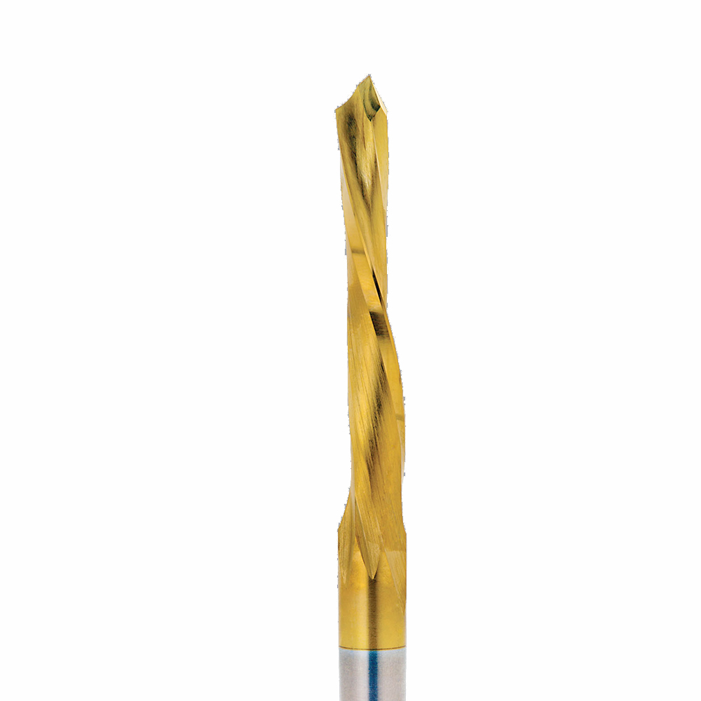 Onsrud TIN1553 HSS router 1FL 1/2 x 2-1/2 x 5-1/2 OAL For Metal Clad Doors, Fiberglass Doors, 1/2 Shank, TiN Coated