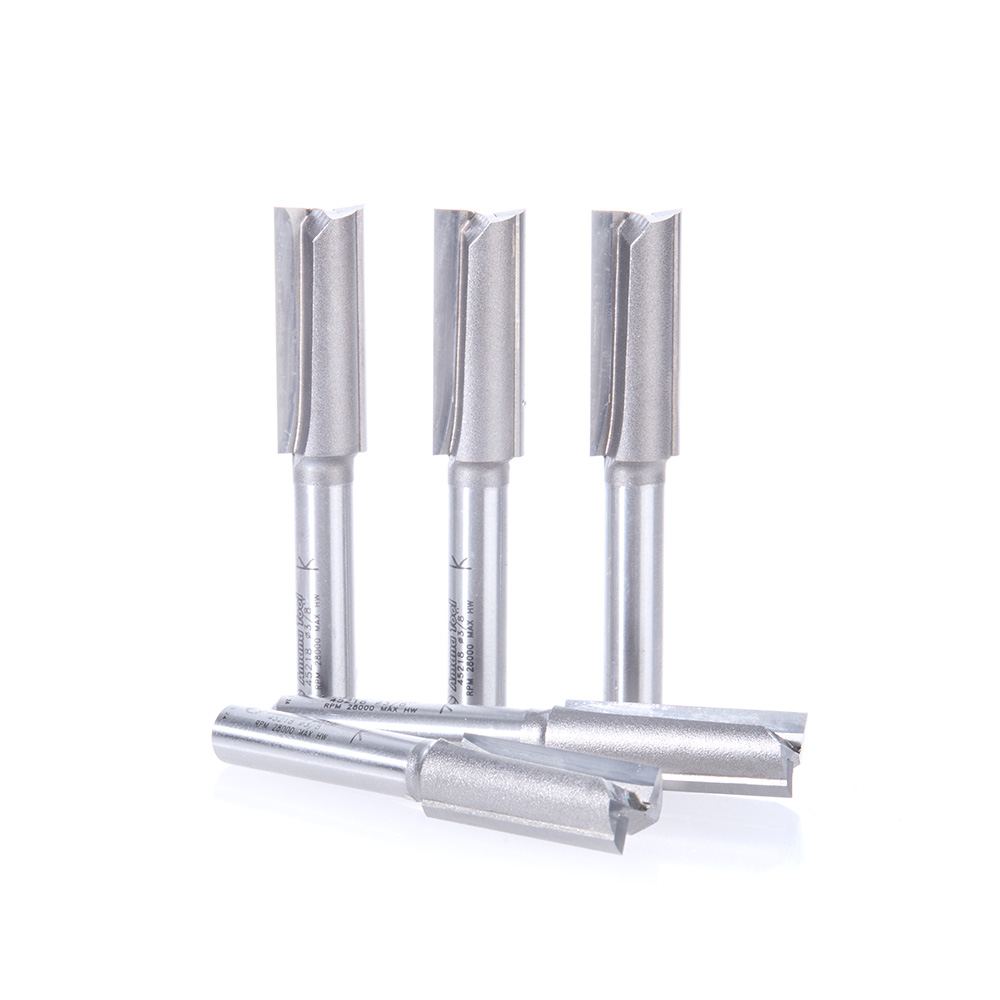 Amana 45218-5 5 Pack Carbide Tipped Straight Plunge High Production 3/8 Dia x 1 Inch x 1/4 Shank