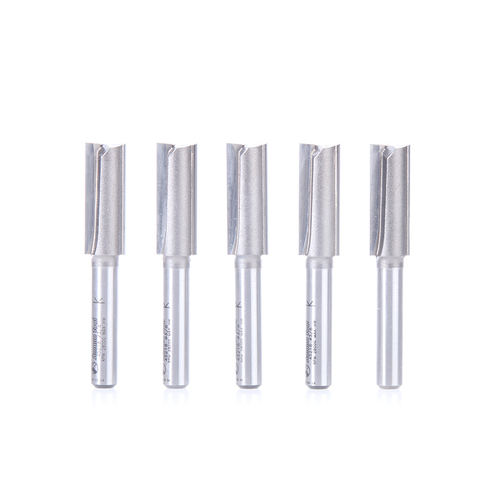 Amana 45218-5 5 Pack Carbide Tipped Straight Plunge High Production 3/8 Dia x 1 Inch x 1/4 Shank