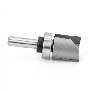 Amana 45466 Carbide Tipped Flush Trim Plunge Template 1 Inch Dia x 1 Inch x 3/8 Shank with Upper BB