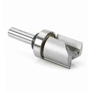 Amana 45466 Carbide Tipped Flush Trim Plunge Template 1 Inch Dia x 1 Inch x 3/8 Shank with Upper BB