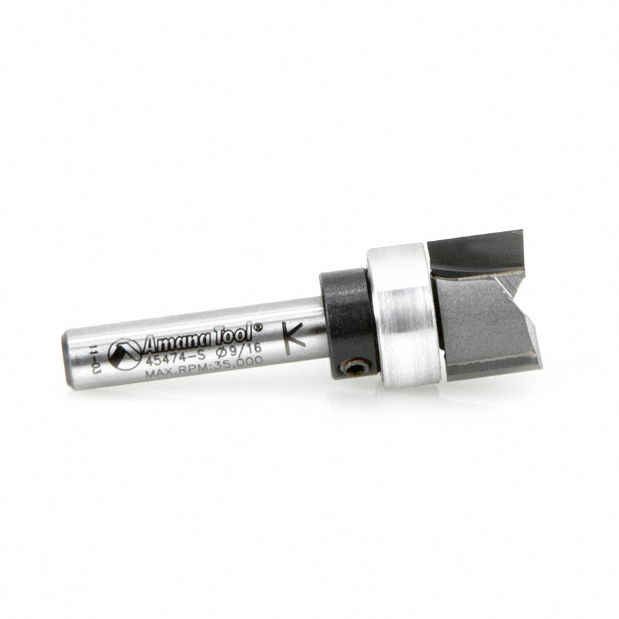 Amana 45474-S Carbide Tipped Dado Clean Out 9/16 Dia x 1/4 x 1/4 Inch Shank with Upper BB