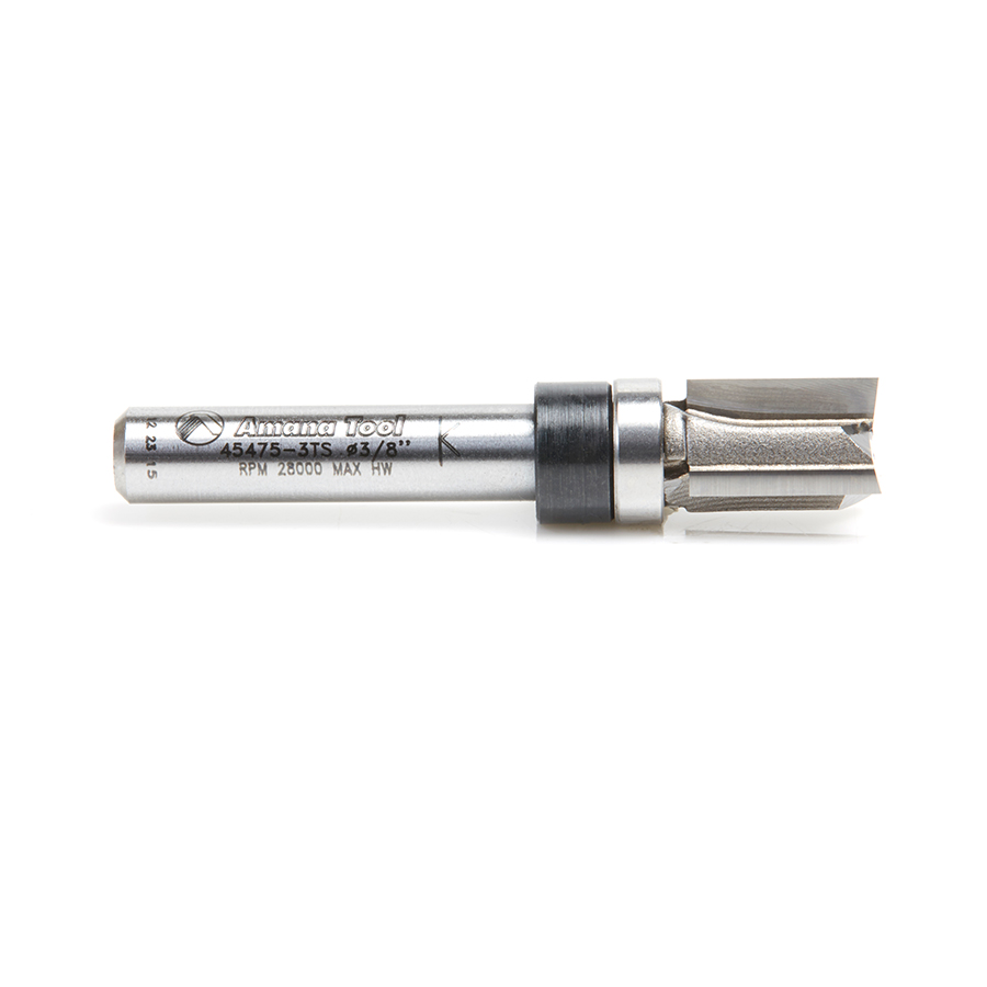 Amana 45475-3TS Carbide Tipped Flush Trim Plunge Template 3/8 Dia x 1/2 Inch x 1/4 Shank with Upper BB 3 Flute Router Bit