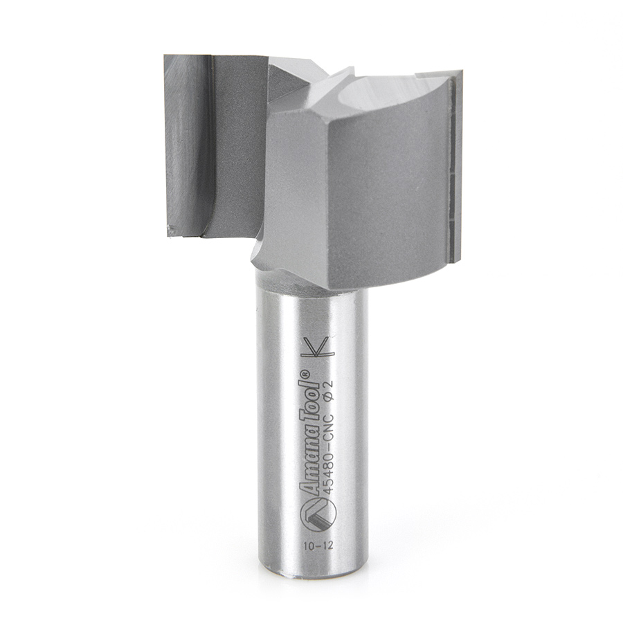 Amana 45480-CNC Carbide Tipped Straight Plunge High Production 2 Dia x 1-1/4 x 3/4 Inch Shank