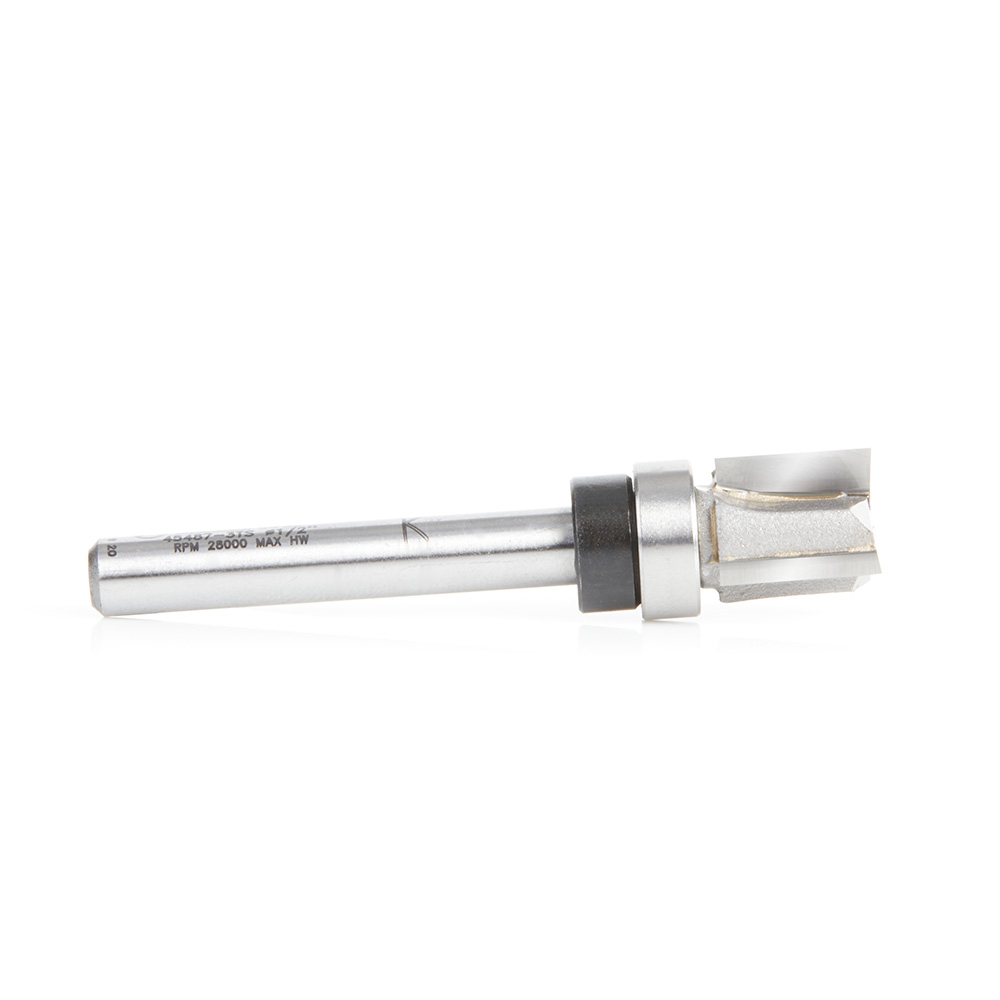 Amana 45487-3TS Carbide Tipped Flush Trim Plunge Template 1/2 Dia x 1/2 Inch x 1/4 Shank with Upper BB 3 Flute Router Bit