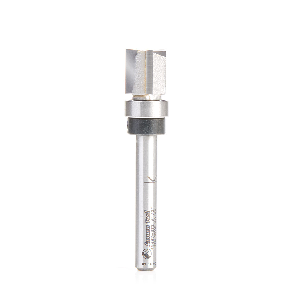Amana 45487-3TS Carbide Tipped Flush Trim Plunge Template 1/2 Dia x 1/2 Inch x 1/4 Shank with Upper BB 3 Flute Router Bit