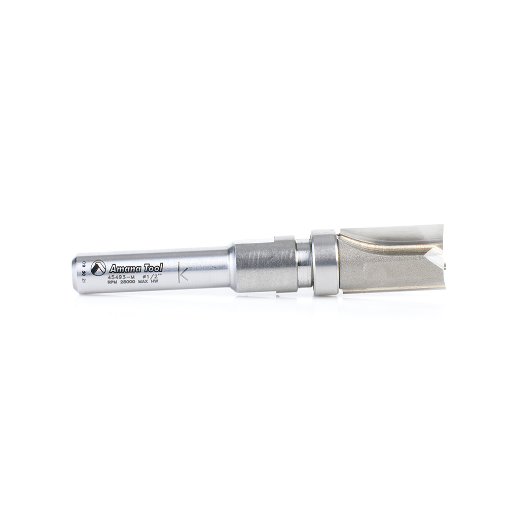 Amana 45493-M Carbide Tipped Flush Trim Plunge Template 1/2 Dia x 3/4 x 8mm Shank with Upper BB