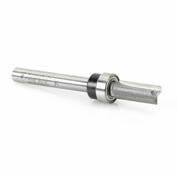 Amana 45495 Carbide Tipped Flush Trim Plunge Template 5/16 Dia x 3/4 x 1/4 Inch Shank with Oversized Upper Ball Bearing