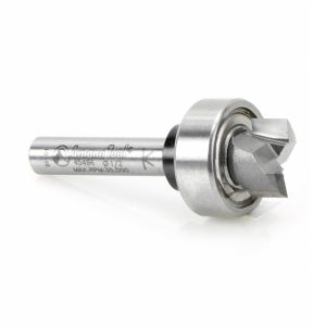 Amana 45496 Carbide Tipped Flush Trim Plunge Template 1/2 Dia x 1/4 x 1/4 Inch Shank with Oversized Upper Ball Bearing