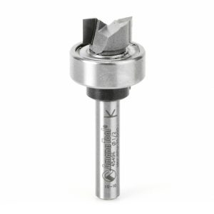 Amana 45496 Carbide Tipped Flush Trim Plunge Template 1/2 Dia x 1/4 x 1/4 Inch Shank with Oversized Upper Ball Bearing