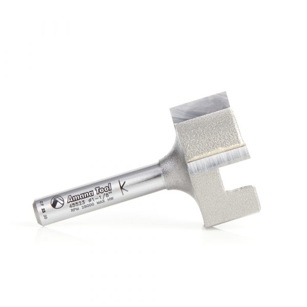 Amana 45523 Carbide Tipped Spoilboard Surfacing, Rabbeting, Flycutter, Slab Leveler, Surface Planer & Flattening 28.5mm Dia x 12.5mm x 6mm Shank Router Bit