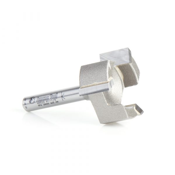 Amana 45523 Carbide Tipped Spoilboard Surfacing, Rabbeting, Flycutter, Slab Leveler, Surface Planer & Flattening 28.5mm Dia x 12.5mm x 6mm Shank Router Bit