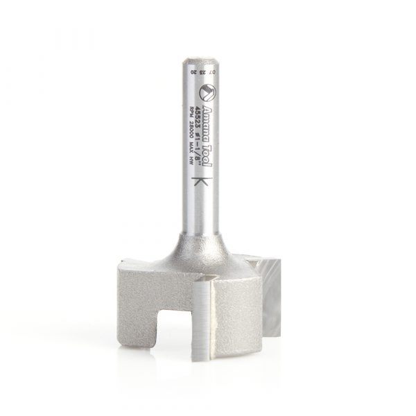 Amana 45523 Carbide Tipped Spoilboard Surfacing, Rabbeting, Flycutter, Slab Leveler, Surface Planer & Flattening 28.5mm Dia x 12.5mm x 6mm Shank Router Bit