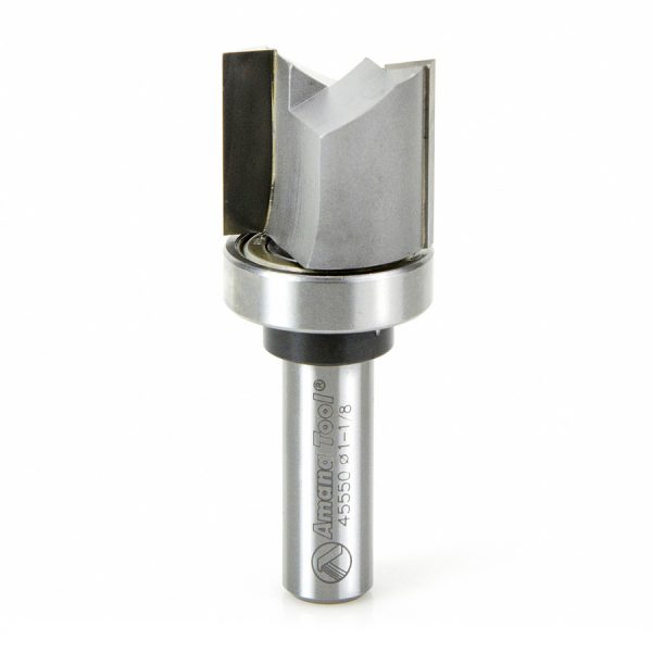 Amana 45550 Carbide Tipped Flush Trim Plunge Template 1-1/8 Dia x 1 Inch x 1/2 Shank with Upper BB