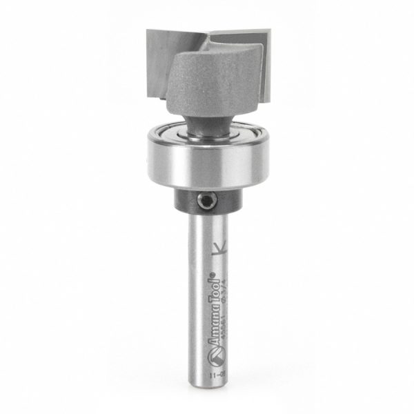 Amana 45561 Carbide Tipped Bottom Cleaning 3/4 Dia x 7/16 x 1/4 Inch Shank with Upper BB & Upshear Design
