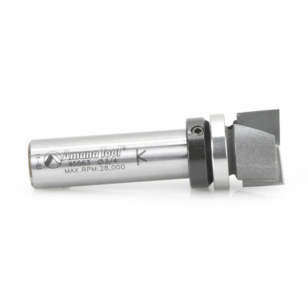 Amana 45563 Carbide Tipped Bottom Cleaning 3/4 Dia x 7/16 x 1/2 Inch Shank with Upper BB & Upshear Design
