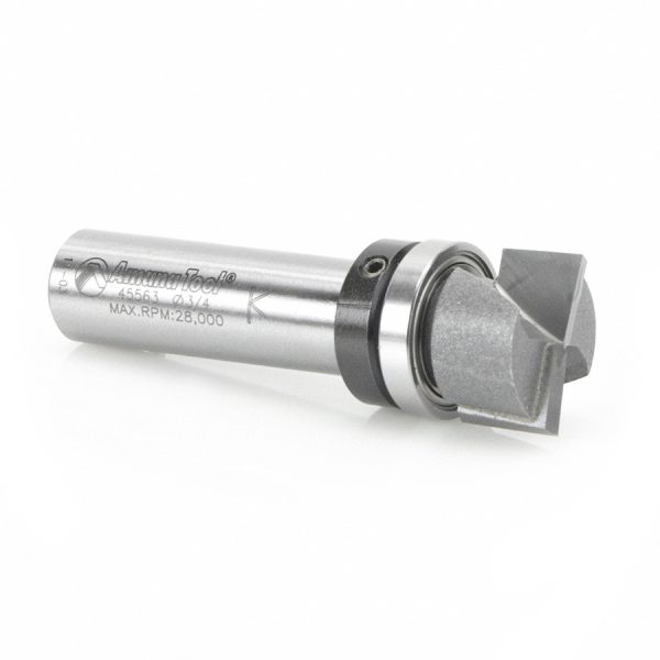 Amana 45563 Carbide Tipped Bottom Cleaning 3/4 Dia x 7/16 x 1/2 Inch Shank with Upper BB & Upshear Design
