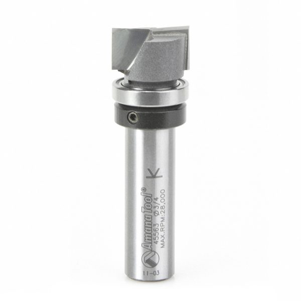 Amana 45563 Carbide Tipped Bottom Cleaning 3/4 Dia x 7/16 x 1/2 Inch Shank with Upper BB & Upshear Design