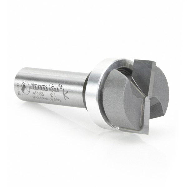 Amana 45565 Carbide Tipped Bottom Cleaning 1 Inch Dia x 7/16 x 1/2 Shank with Upper BB & Upshear Design