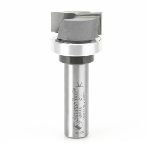 Amana 45565 Carbide Tipped Bottom Cleaning 1 Inch Dia x 7/16 x 1/2 Shank with Upper BB & Upshear Design