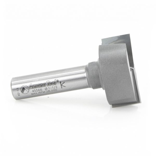 Amana 45566 Carbide Tipped Bottom Cleaning / Spoilboard 1-1/2 Dia x 5/8 x 1/2 Inch Shank Upshear Design
