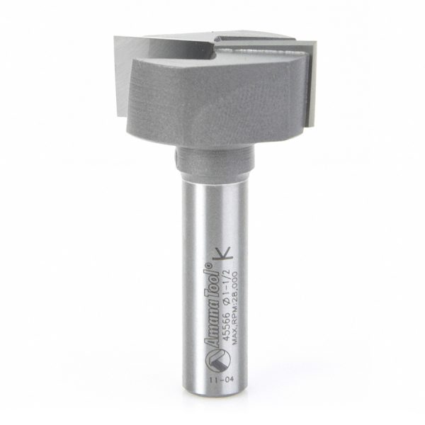 Amana 45566 Carbide Tipped Bottom Cleaning / Spoilboard 1-1/2 Dia x 5/8 x 1/2 Inch Shank Upshear Design
