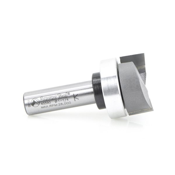 Amana 45590 Carbide Tipped Mortising 1-1/4 Dia x 1/2 x 1/2 Inch Shank with Upper BB